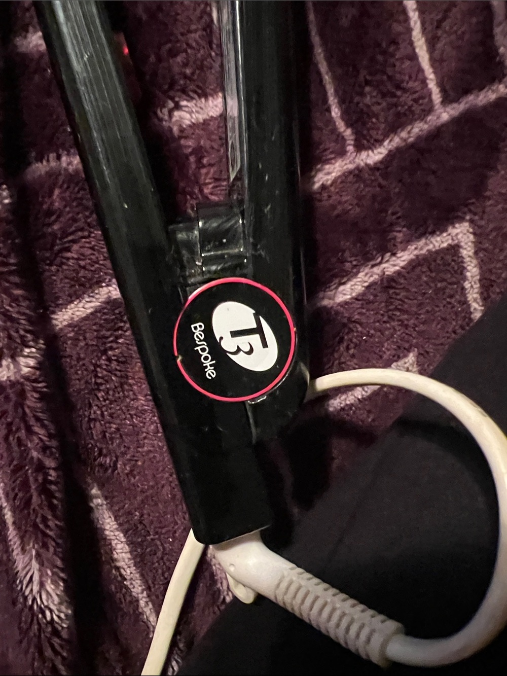 T3 Black Hair Straightener with Pink Logo Accent